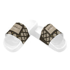 BOOJI ITALY GRAIL'S COLLECTION LOGO PATTERN MEN'S WHITE SOLE SLIDES