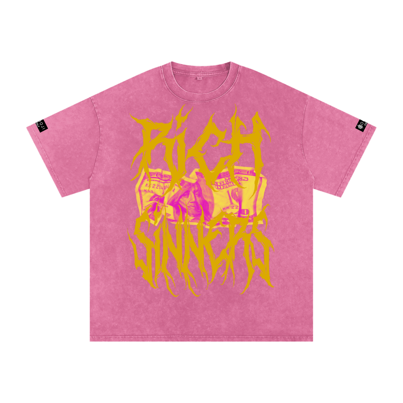 BOOJI ITALY "RICH SINNERS-REAL IS RARE" SNOW WASHED T-SHIRT