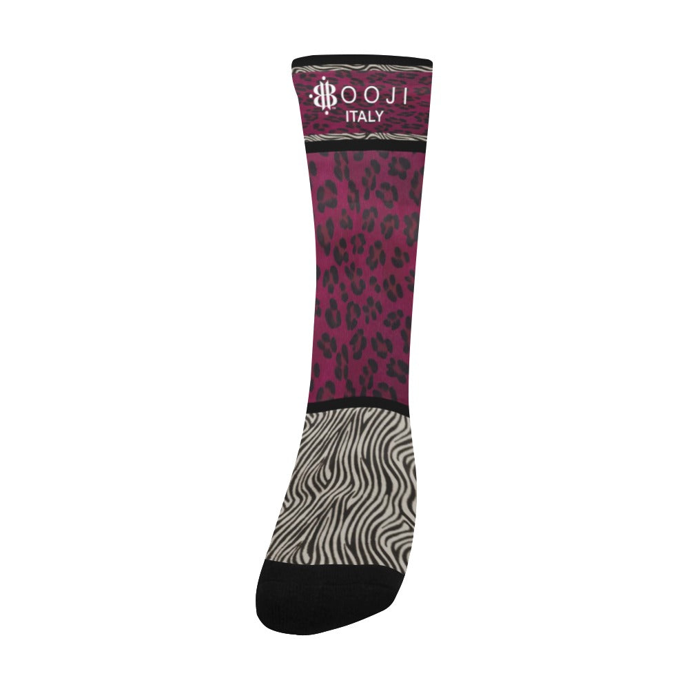 BOOJI ITALY WILD INFLUENCE COLLECTION MEN'S BLACK TUBE SOCKS