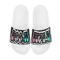 BOOJI ITALY "GRAFFITI INVERTED' LOGO WHITE SOLE WOMENS SLIDES