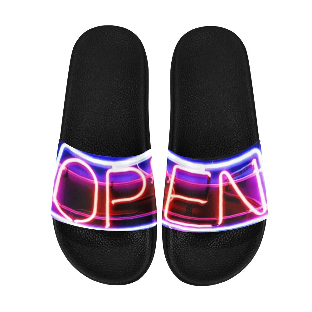 BOOJI ITALY "OPEN SIGN" BLACK SOLE WOMENS SLIDES