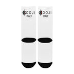 BOOJI ITALY 4 EVER $ LOGO WOMEN'S WHITE CREW SOCKS