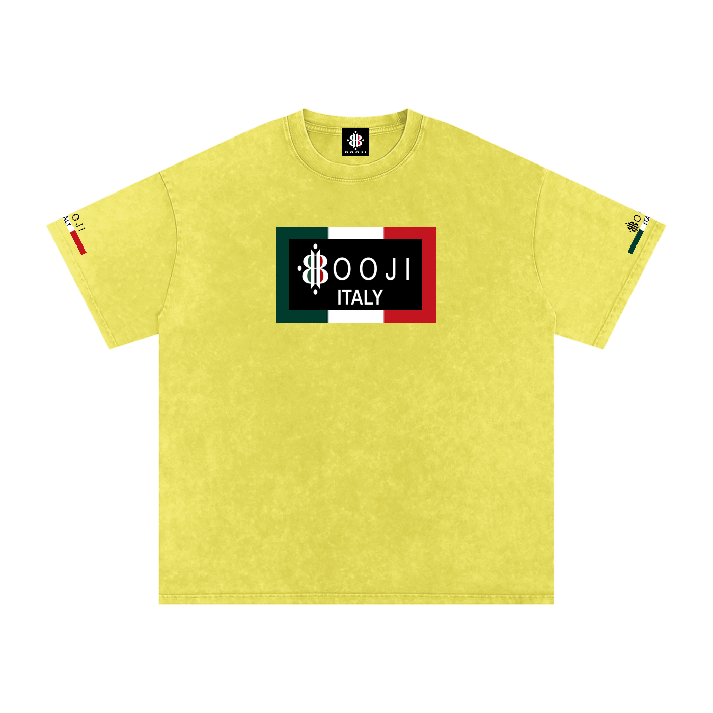 BOOJI ITALY ITALIAN FLAG 4 EVER $ LOGO SNOW WASHED T-SHIRT