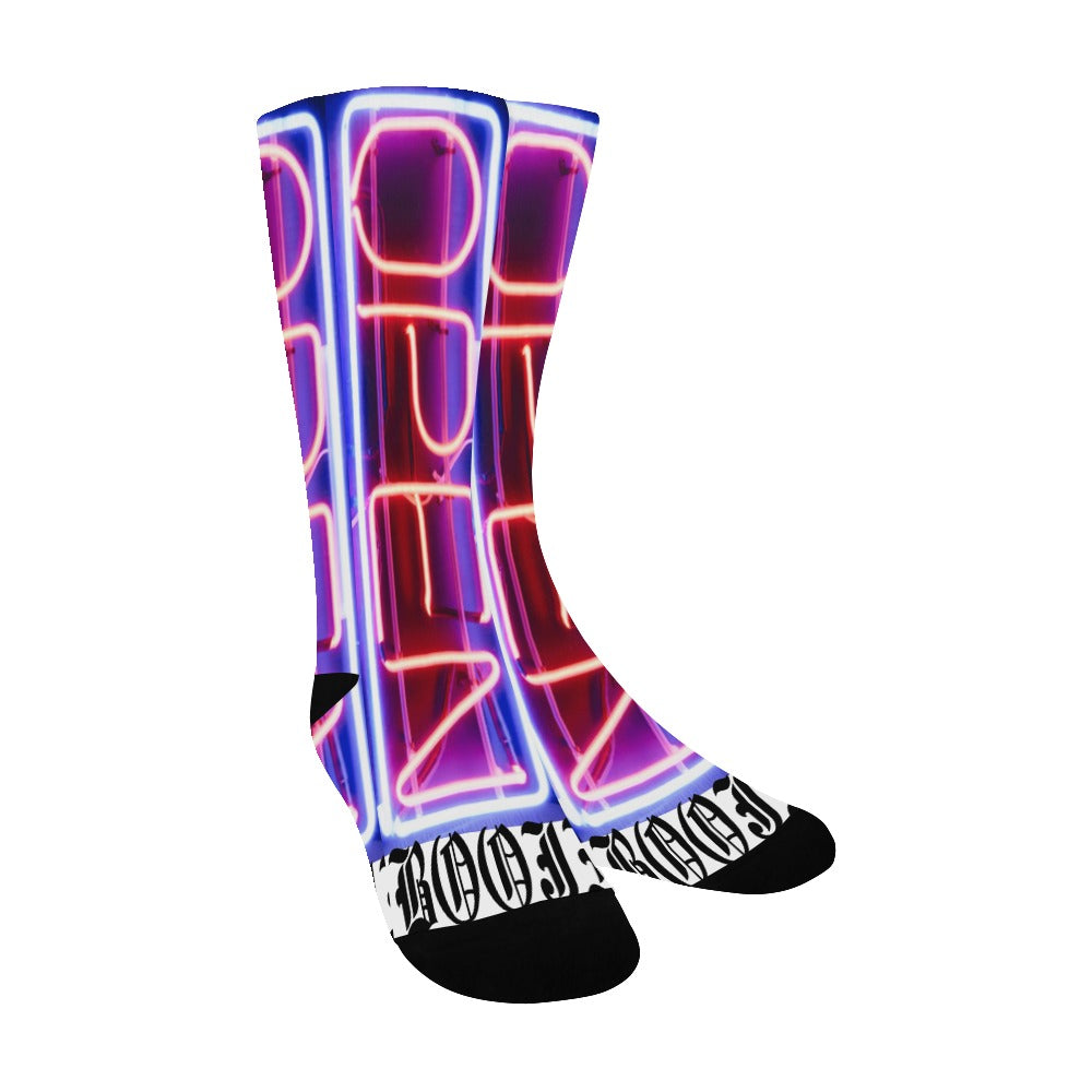 BOOJI ITALY OPEN SIGN COLLECTION MEN'S BLACK TUBE SOCKS