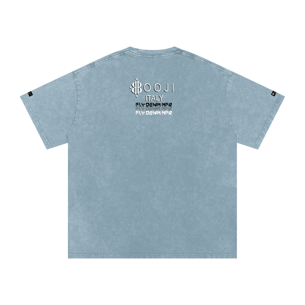 BOOJI ITALY "FLY DENIM MFR." SNOW WASHED T-SHIRT