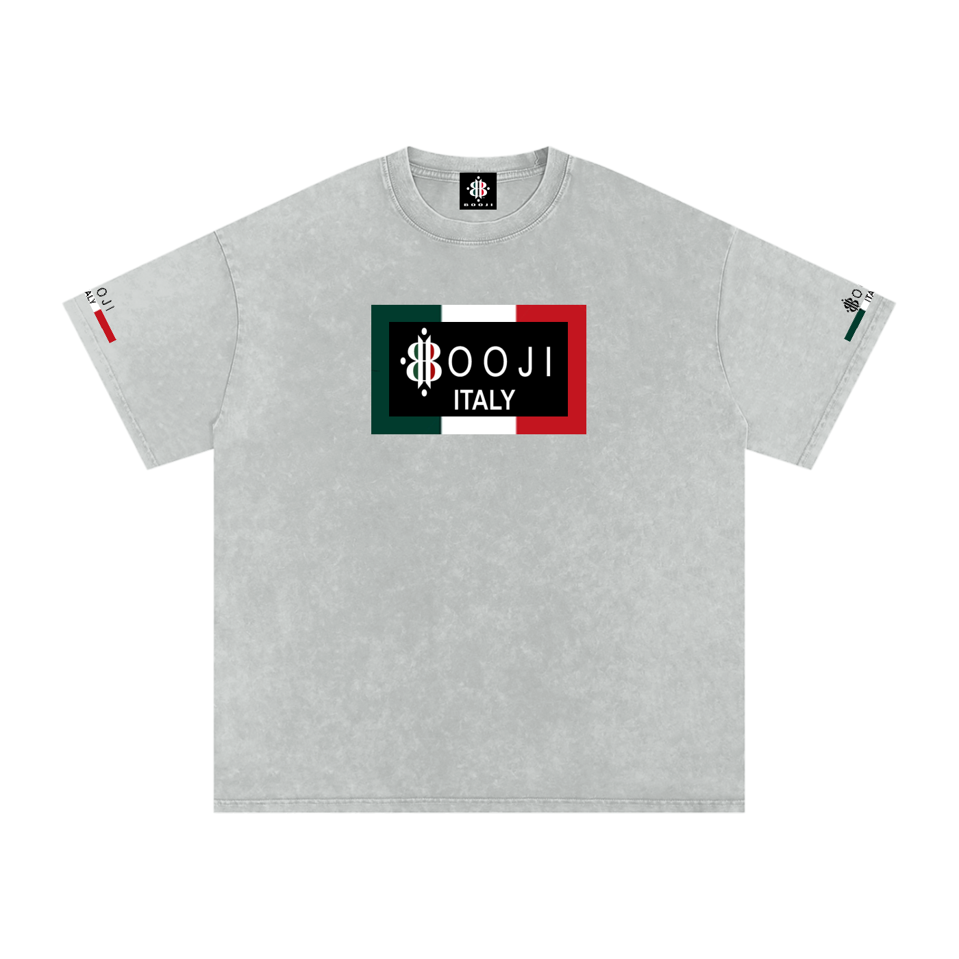 BOOJI ITALY ITALIAN FLAG 4 EVER $ LOGO SNOW WASHED T-SHIRT
