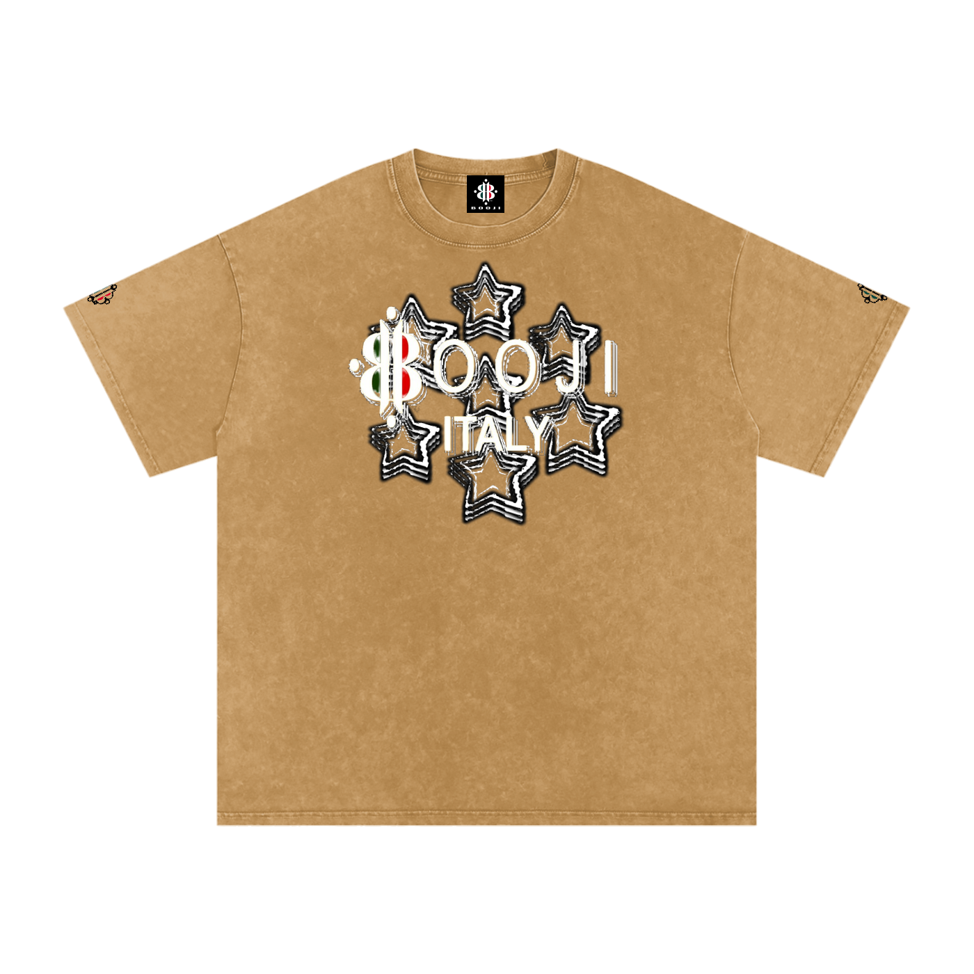 BOOJI ITALY 7 STARS 4 EVER $ LOGO SNOW WASHED T-SHIRT