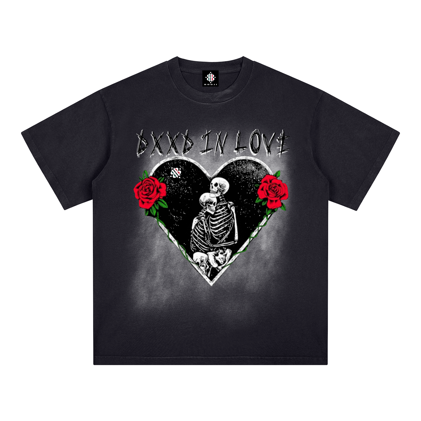 BOOJI ITALY DXXD IN LOVE LOGO MONKEY WASHED T-SHIRT