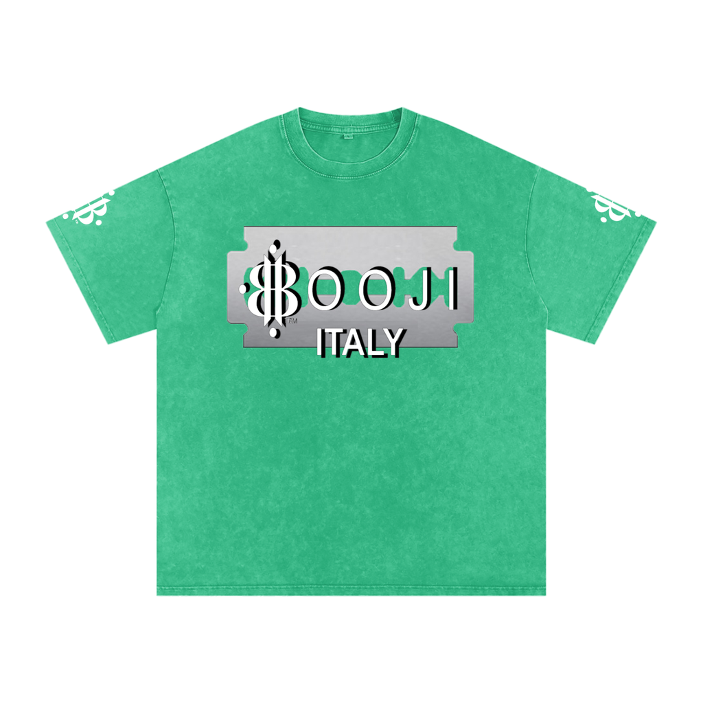 BOOJI ITALY SHARP "SUPER POSITION" LINE SNOW WASHED T-SHIRT