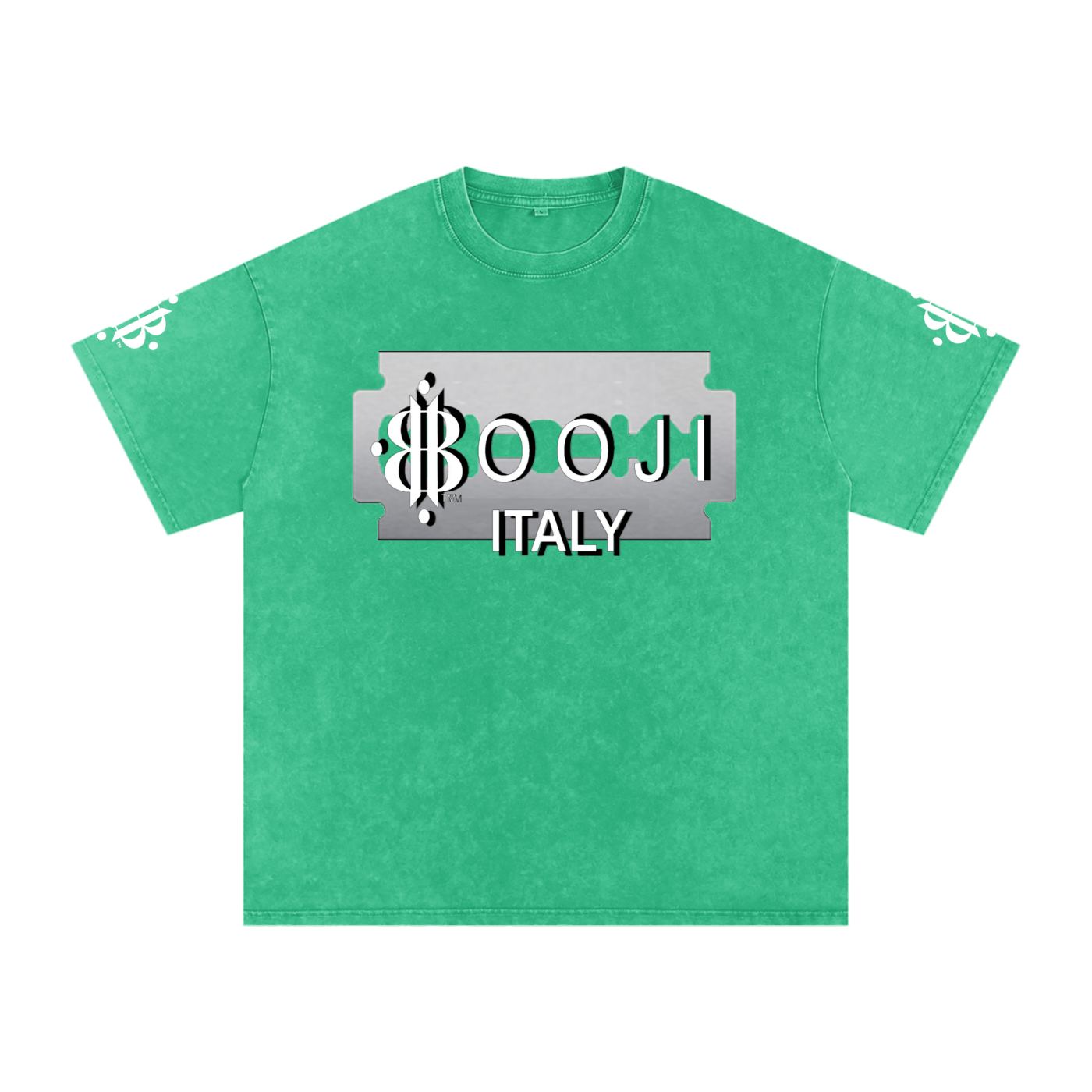 BOOJI ITALY SHARP "SUPER POSITION" LINE SNOW WASHED T-SHIRT