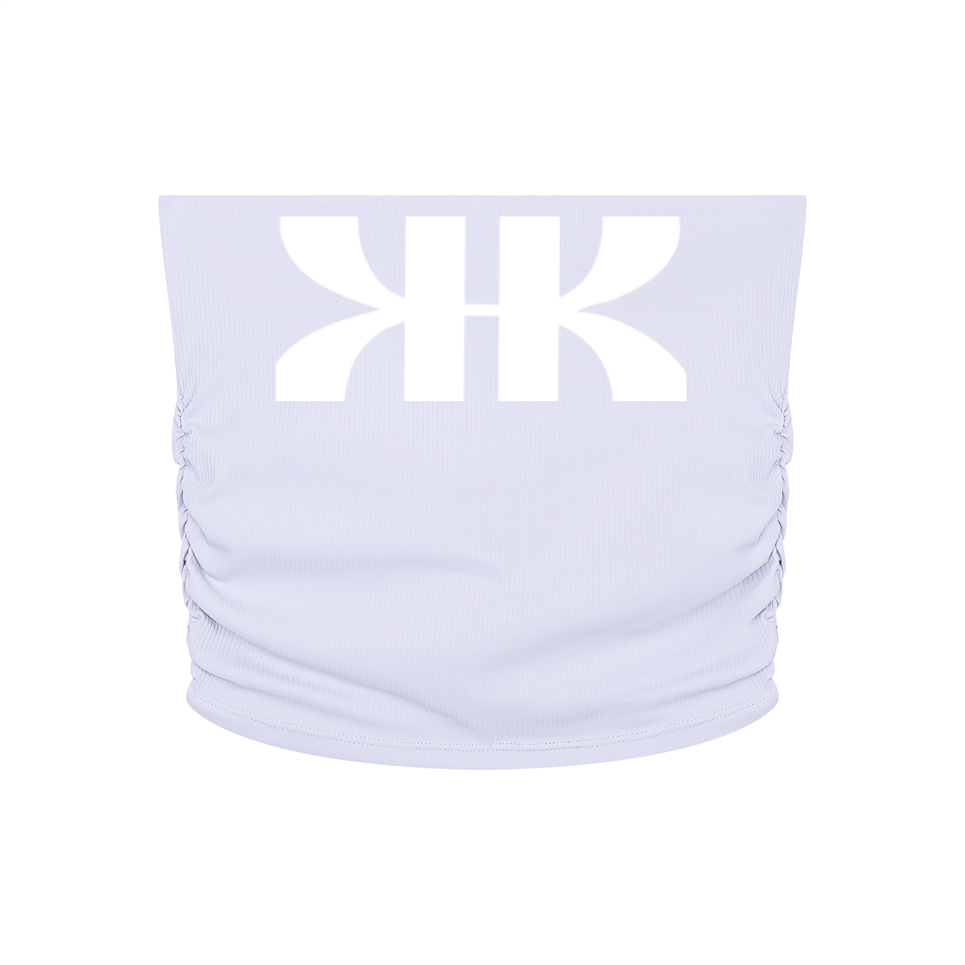 BOOJI ITALY 4 EVER $ LOGO WOMEN'S RUCHED CROPPED YOGA TUBE TOP