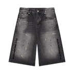 BOOJI ITALY FLY DENIM MFR. COLLECTION MEN'S VINTAGE WASH WIDE LEG JORTS