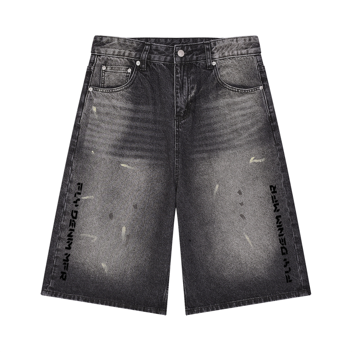 BOOJI ITALY FLY DENIM MFR. COLLECTION MEN'S VINTAGE WASH WIDE LEG JORTS