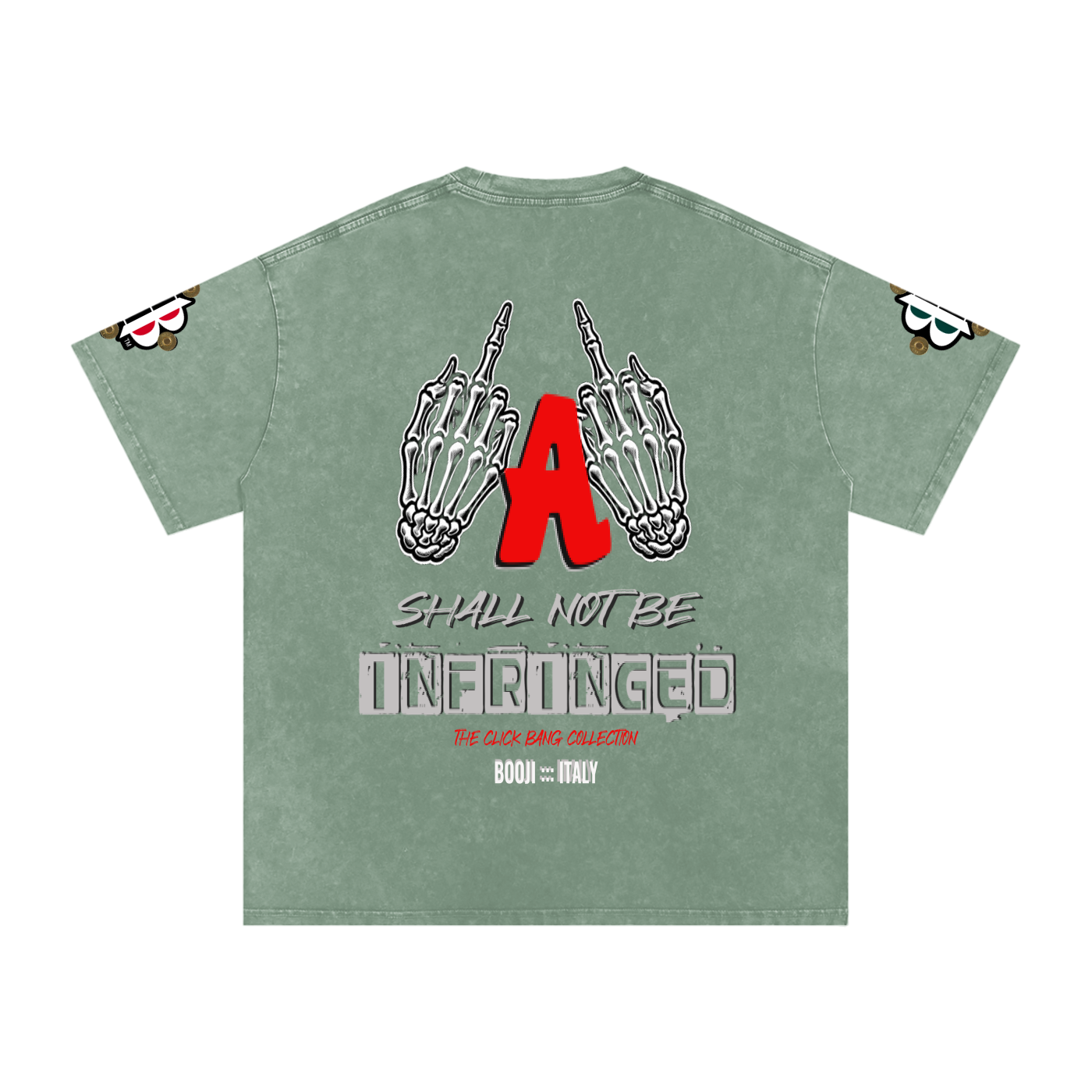 BOOJI ITALY "CLICK BANG COLLECTION" SNOW WASHED T-SHIRT