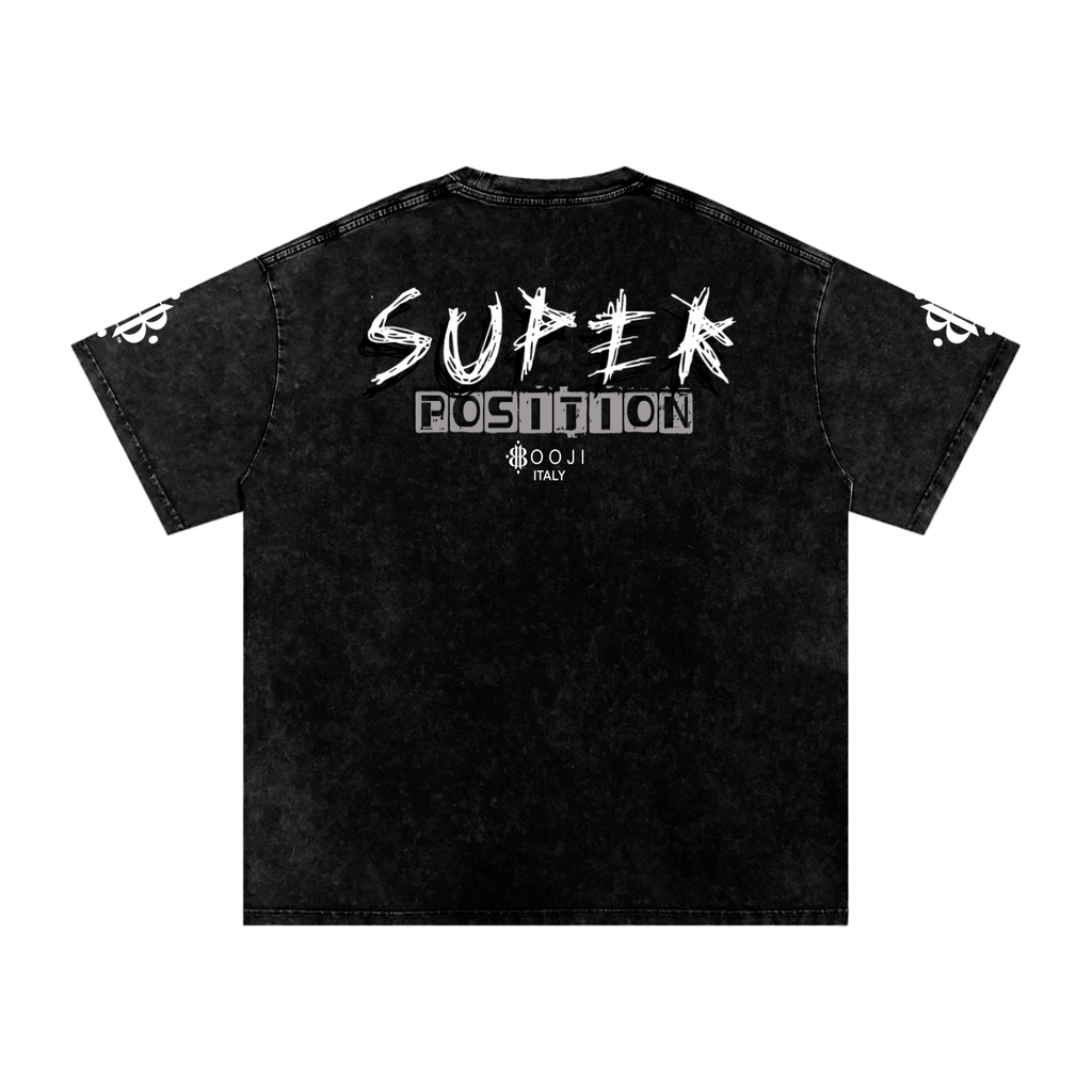 BOOJI ITALY SHARP "SUPER POSITION" LINE SNOW WASHED T-SHIRT