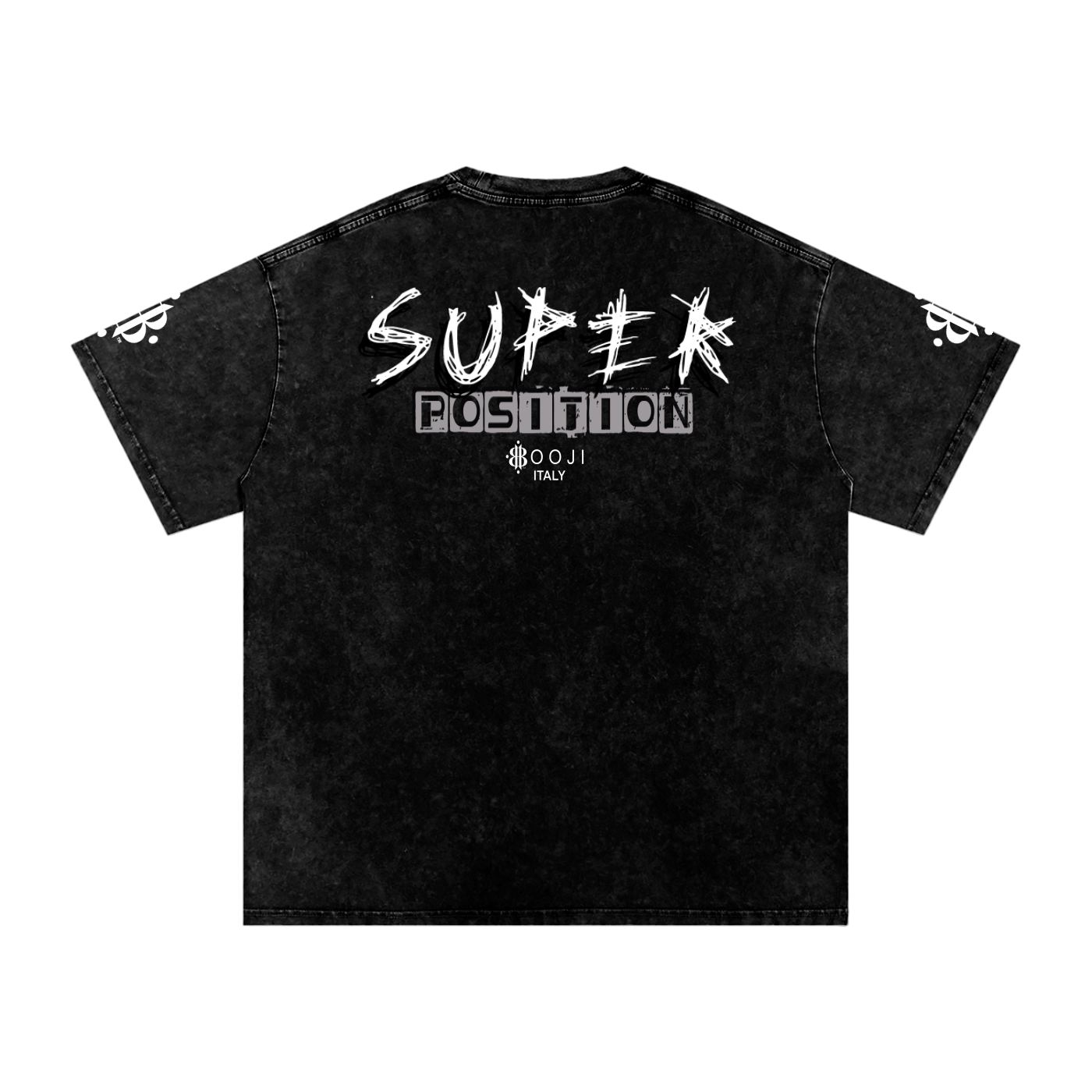 BOOJI ITALY SHARP "SUPER POSITION" LINE SNOW WASHED T-SHIRT