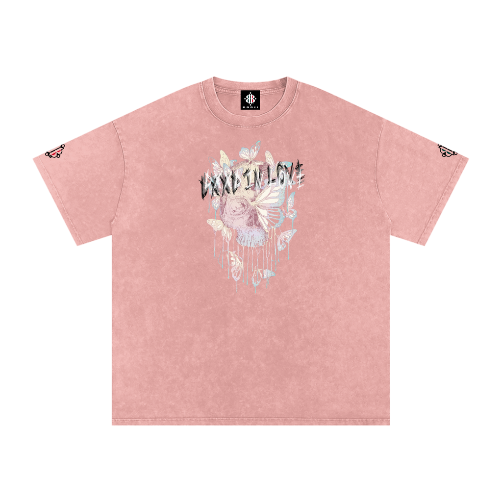 BOOJI ITALY DXXD IN LOVE BUTTERFLIES SNOW WASHED T-SHIRT