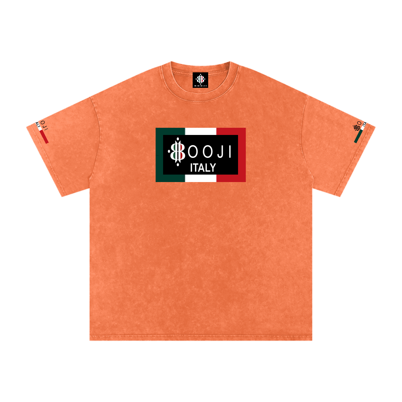 BOOJI ITALY ITALIAN FLAG 4 EVER $ LOGO SNOW WASHED T-SHIRT