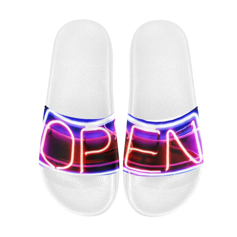 BOOJI ITALY OPEN SIGN COLLECTION WOMENS WHITE SOLE SLIDES