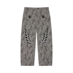 BOOJI ITALY FLY DENIM MFR. COLLECTION MEN'S LEOPARD PATTERN WIDE LEG JEANS