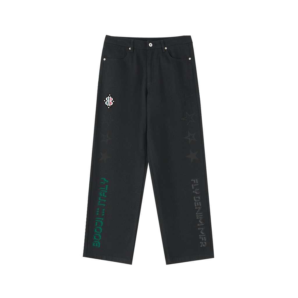 BOOJI ITALY "FLY DENIM MFR." HEAVYWEIGHT STRAIGHT LEG JEANS