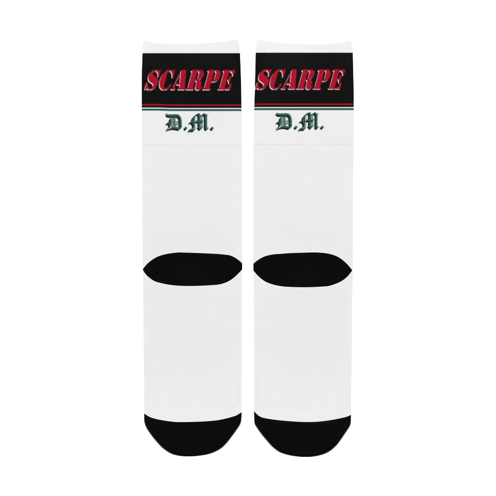 BOOJI ITALY SCARPE DM COLLECTION WOMEN'S WHITE CREW SOCKS Women's Custom Socks