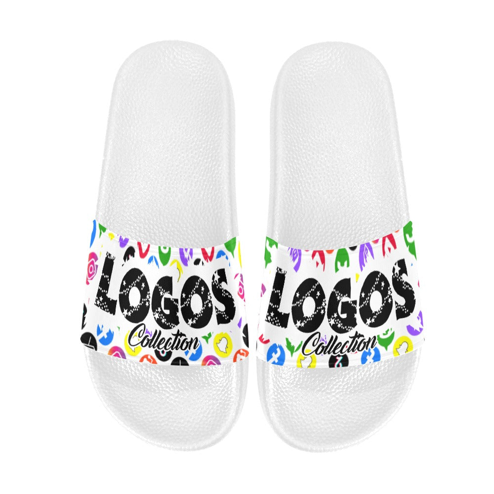 BOOJI ITALY LOGOS COLLECTION WOMEN'S WHITE SOLE SLIDES