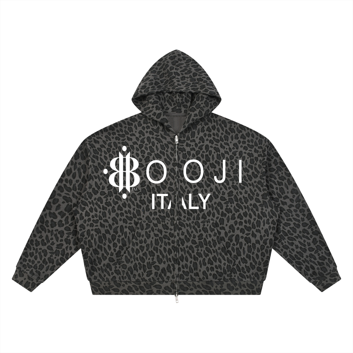 BOOJI ITALY 'WILD INFLUENCE" LEOPARD PRINT FULL ZIP HOODIE