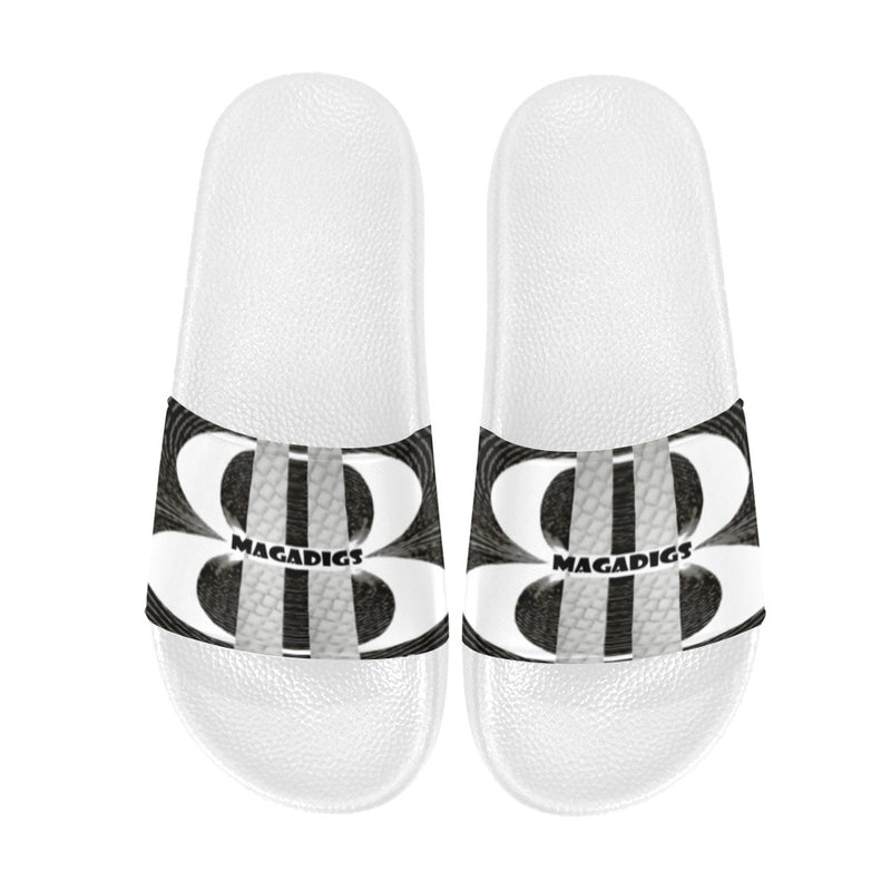 BOOJI ITALY MAGADIGS COLLECTION LOGO WOMEN'S WHITE SOLE SLIDES