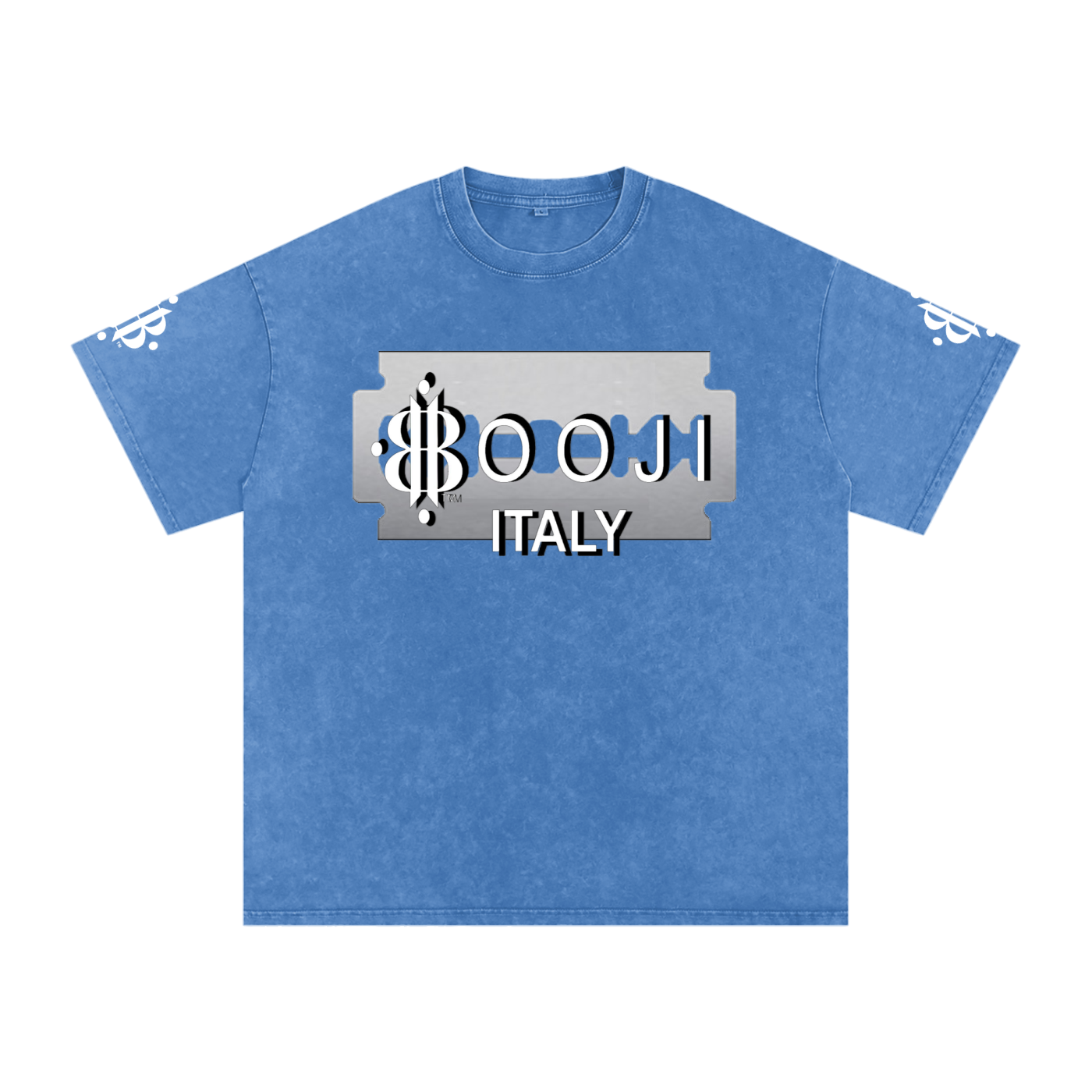 BOOJI ITALY SHARP "SUPER POSITION" LINE SNOW WASHED T-SHIRT