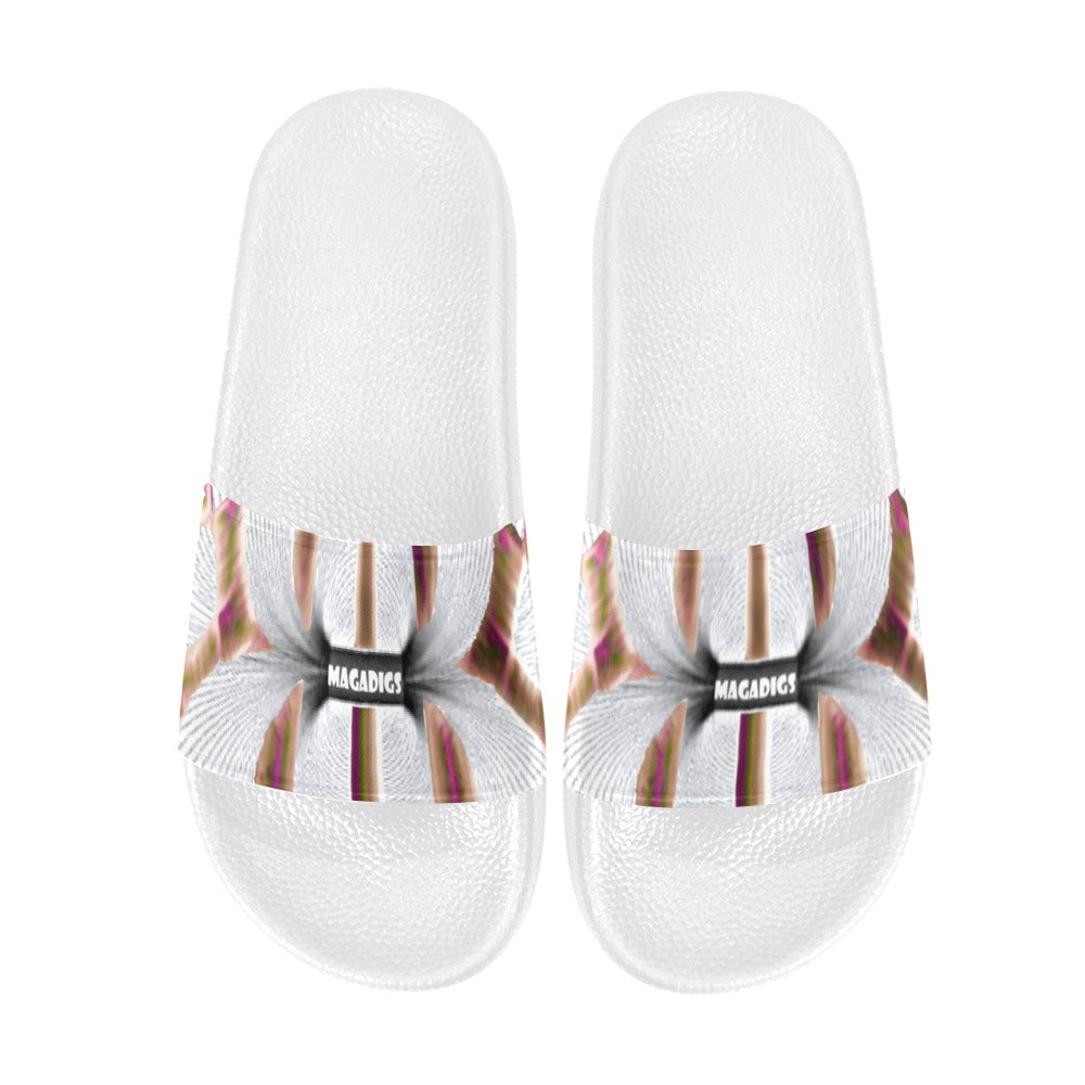 BOOJI ITALY MAGADIGS COLLECTION LOGO WOMEN'S WHITE SOLE SLIDES