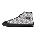 BOOJI LOGO PATTERN FLAG BLACK & WHITE Women's High Top Canvas Shoes (Modle 017)