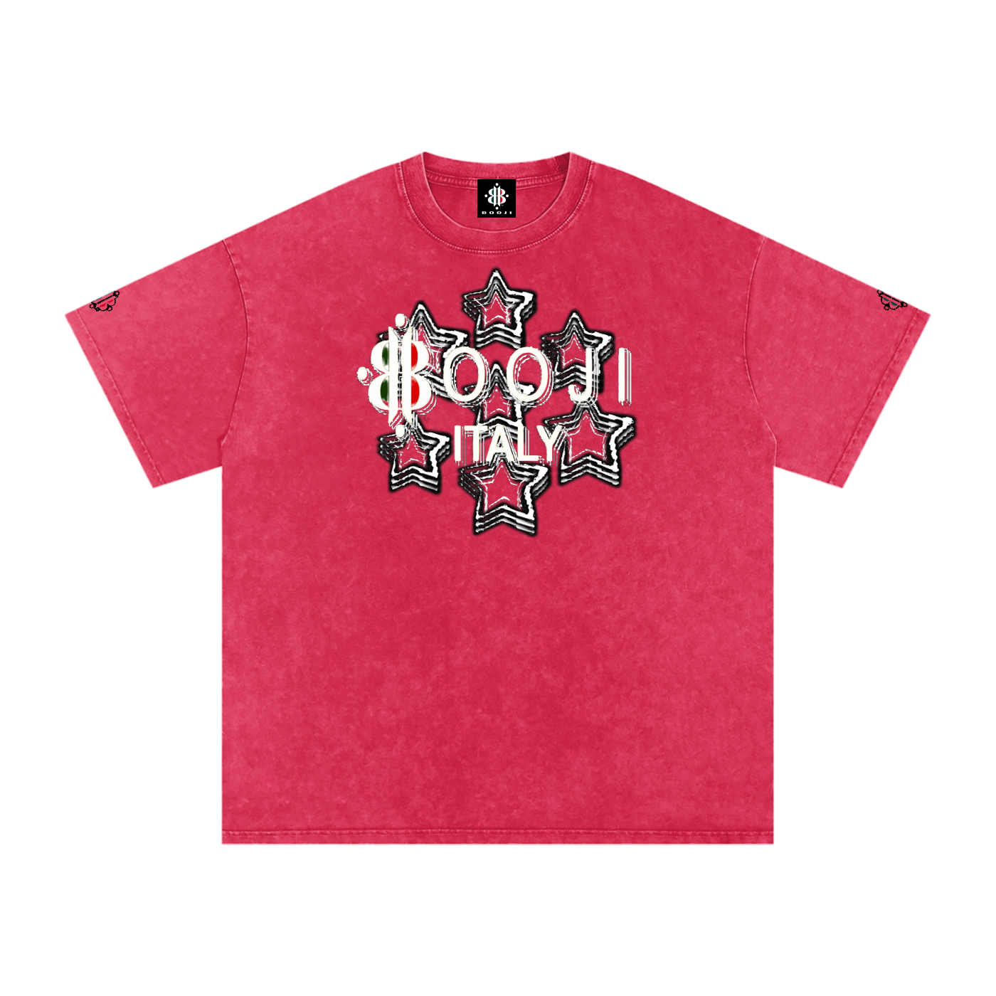 BOOJI ITALY 7 STARS 4 EVER $ LOGO SNOW WASHED T-SHIRT