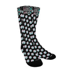 BOOJI ITALY GRAFITTI LOGO 4 EVER $ LOGO INVERTED PATTERN BLACK MEN'S SOCKS