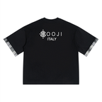 BOOJI ITALY MAGADIGS COLLECTION MEN'S PLAID PANEL T-SHIRT