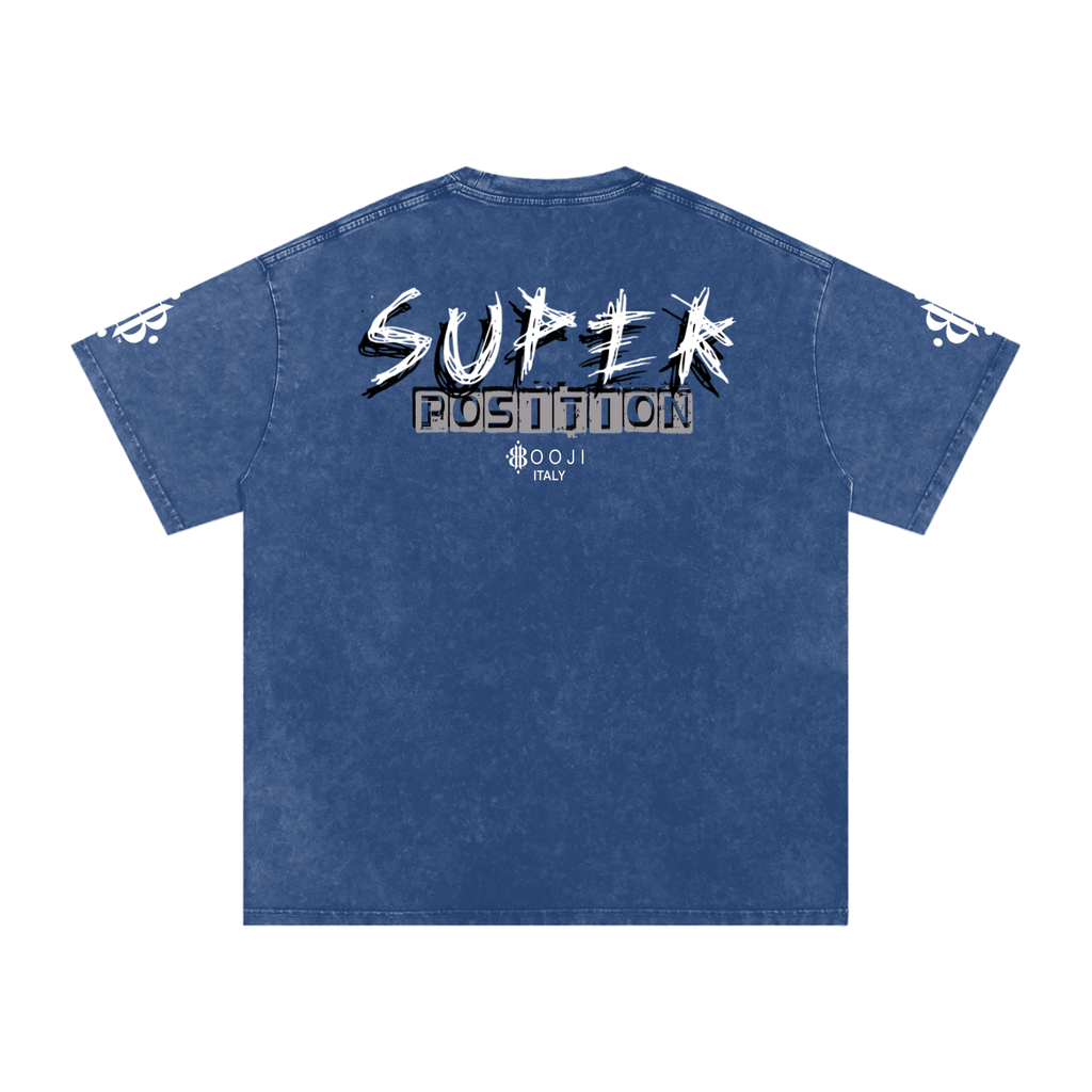 BOOJI ITALY SHARP "SUPER POSITION" LINE SNOW WASHED T-SHIRT