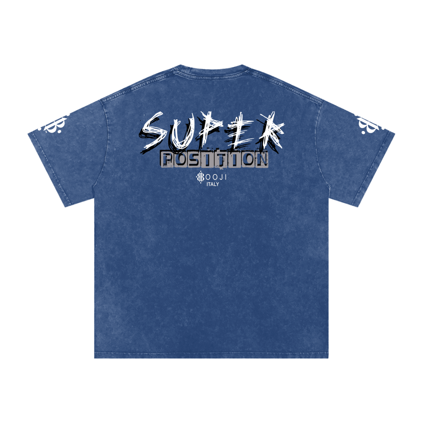 BOOJI ITALY SHARP "SUPER POSITION" LINE SNOW WASHED T-SHIRT