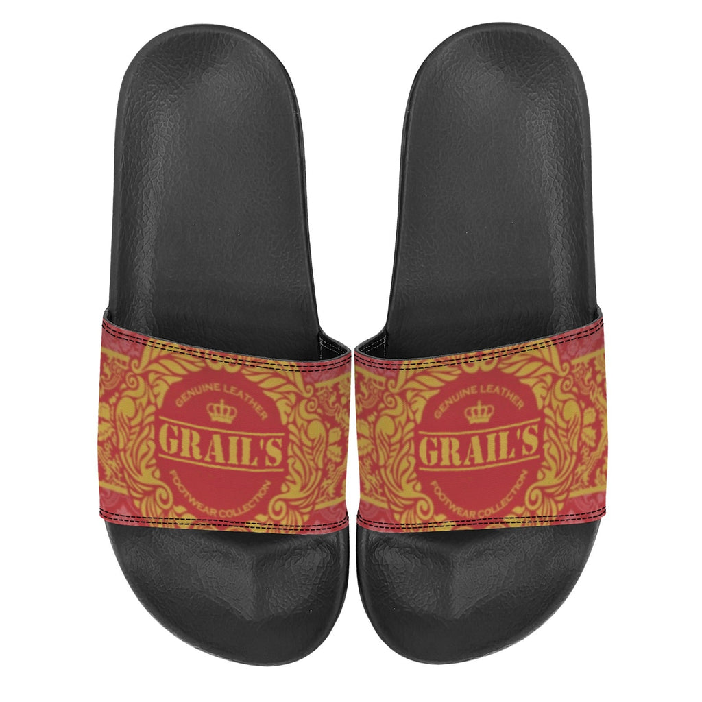 BOOJI ITALY GRAIL'S COLLECTION MEN'S BLACK SOLE SLIDES Custom Men's One-piece Slippers