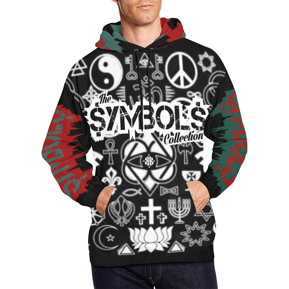 BOOJI SYMBOLS COLLECTION INVERT MENS HOODIE Men's All Over Print Hoodie (USA Size) (Model H13)