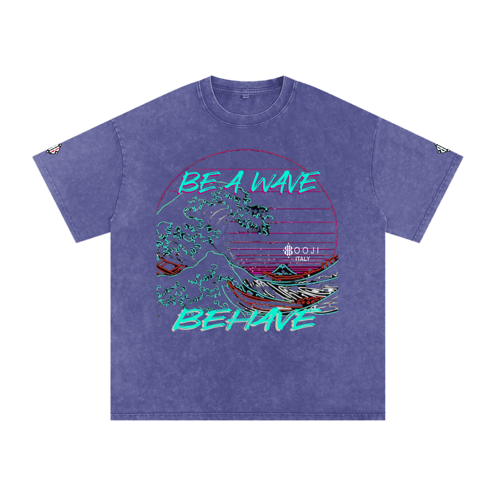 BOOJI ITALY "BE A WAVE, BEHAVE." SNOW WASHED T-SHIRT