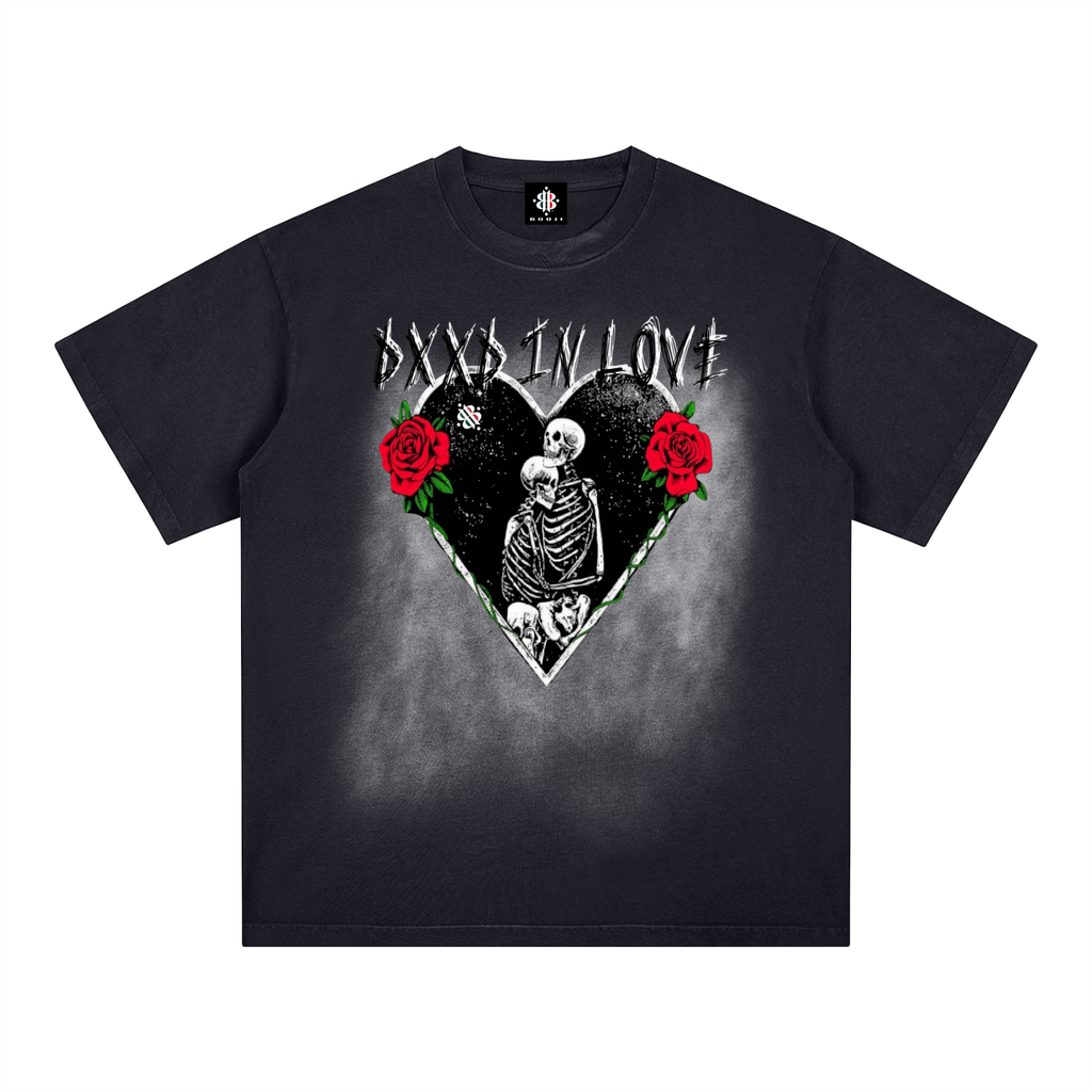 BOOJI ITALY DXXD IN LOVE LOGO MONKEY WASHED T-SHIRT