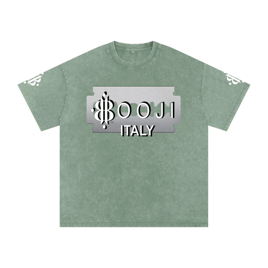 BOOJI ITALY SHARP "SUPER POSITION" LINE SNOW WASHED T-SHIRT