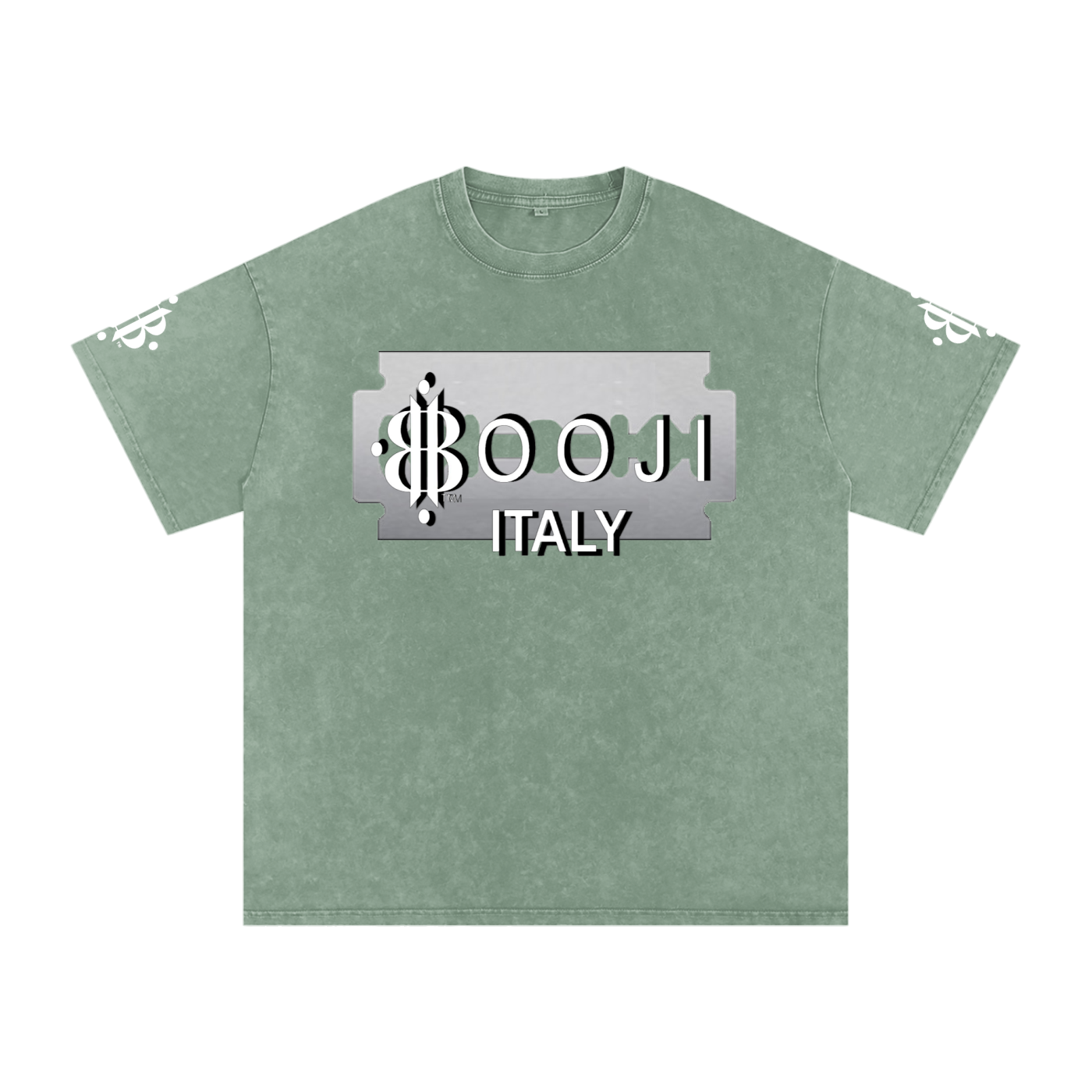 BOOJI ITALY SHARP "SUPER POSITION" LINE SNOW WASHED T-SHIRT