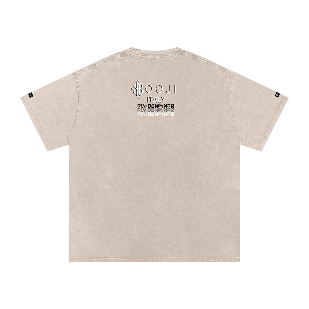 BOOJI ITALY "FLY DENIM MFR." SNOW WASHED T-SHIRT
