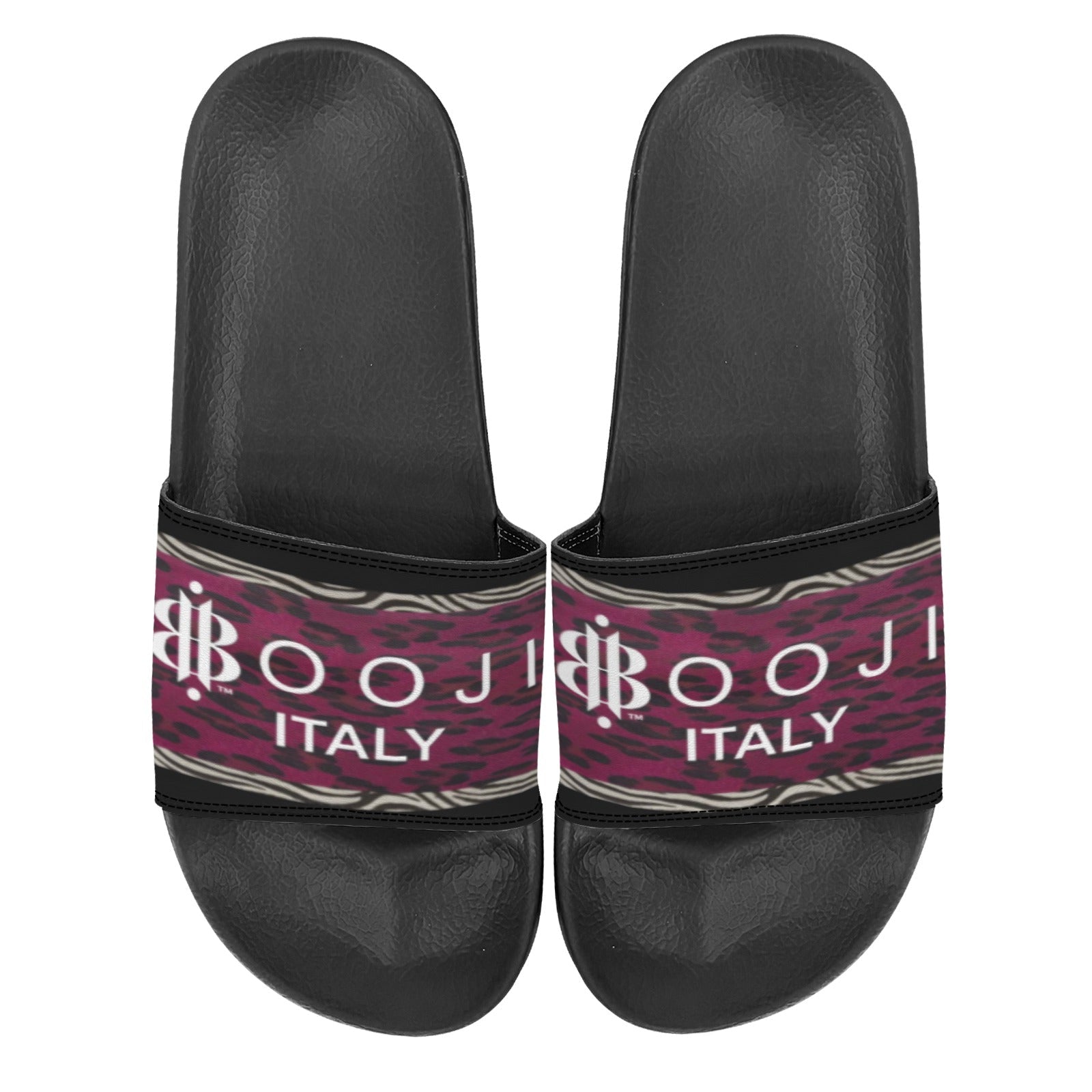 BOOJI ITALY WILD INFLUENCE COLLECTION LOGO MEN'S BLACK SOLE SLIDES