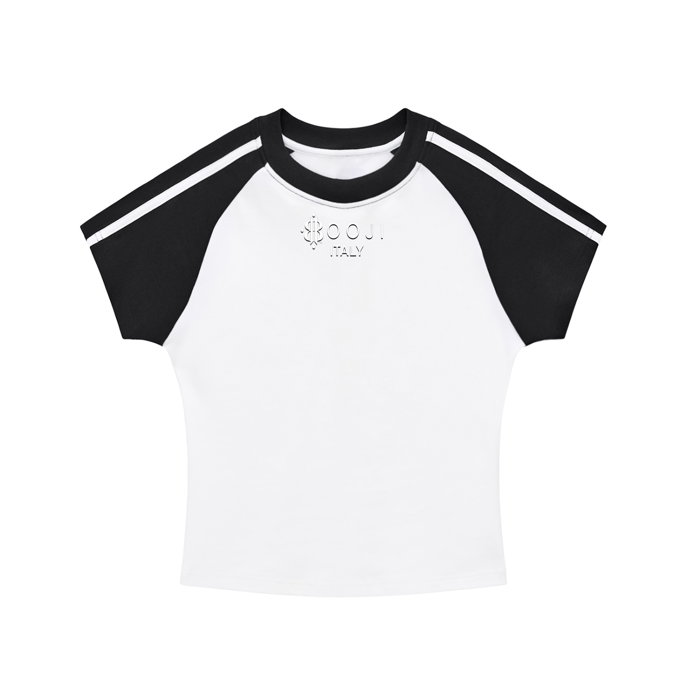 BOOJI ITALY LOGO WOMEN'S CONTRAST STRIPED RAGLAN T-SHIRT