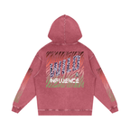 BOOJI ITALY WILD INFLUENCE COLLECTION MULTI-COLOR ZEBRA SNOW WASHED HOODIE