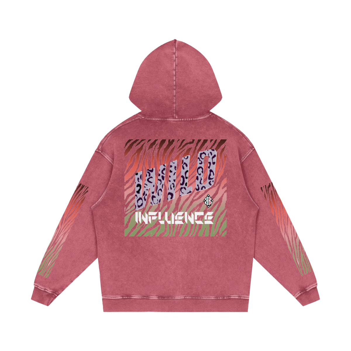BOOJI ITALY WILD INFLUENCE COLLECTION MULTI-COLOR ZEBRA SNOW WASHED HOODIE