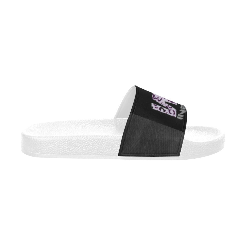 BOOJI ITALY WILD INFLUENCE BLACK PYTHON LOGO WOMEN'S WHITE SOLE SLIDES