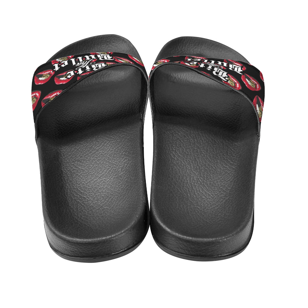 BOOJI ITALY BITE THA BULLET COLLECTION MEN'S BLACK SOLE SLIDES